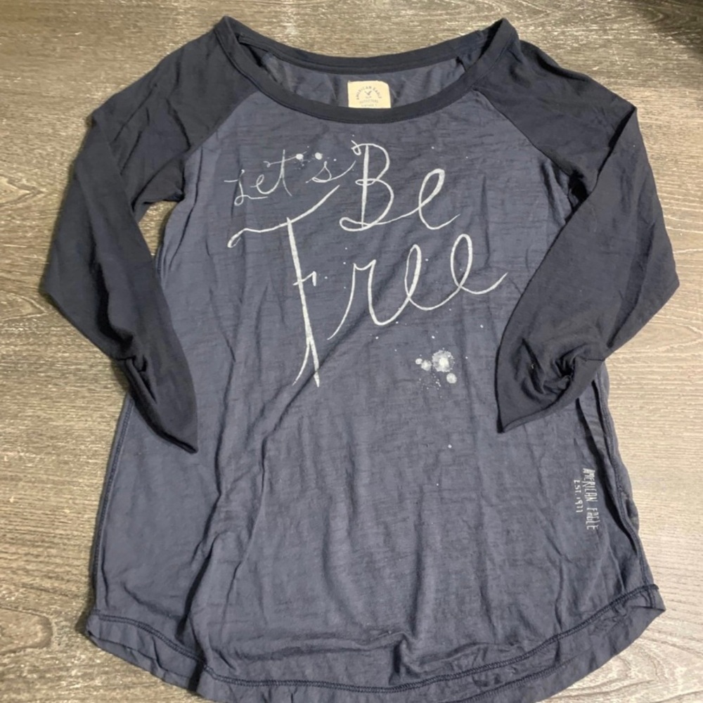 Navy Long Sleeve Graphic Tee